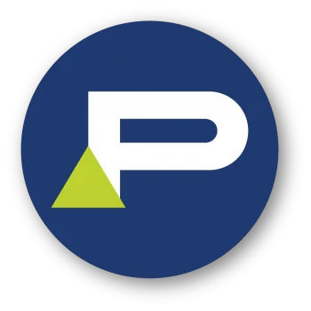 Pinpoint logo in circle.