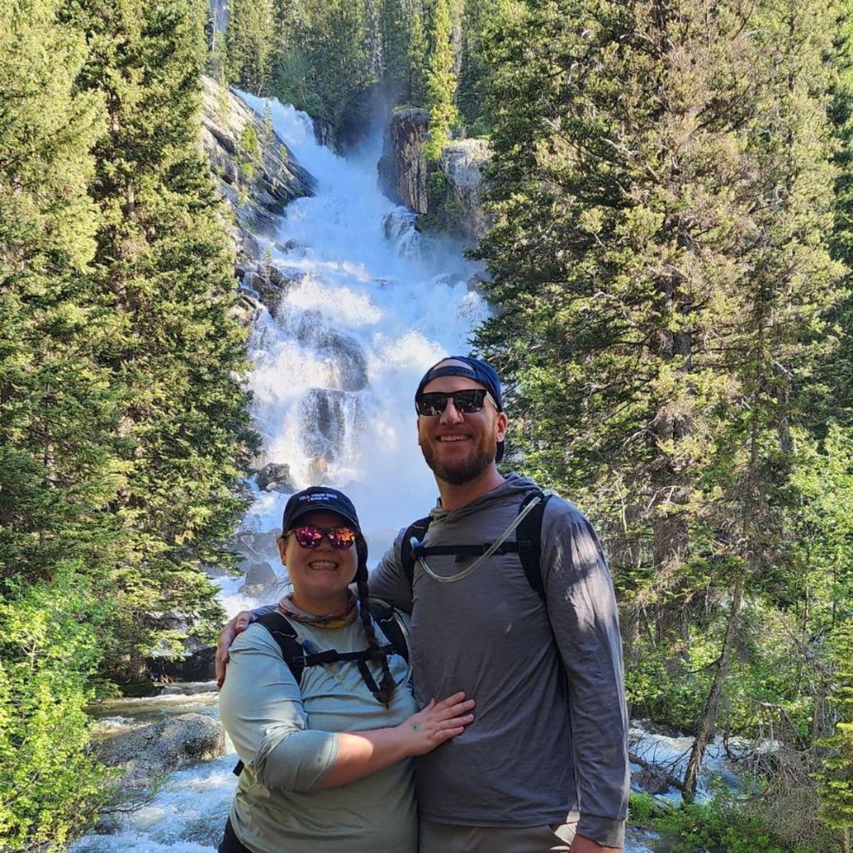 Jenny with her husband on nature hikes.