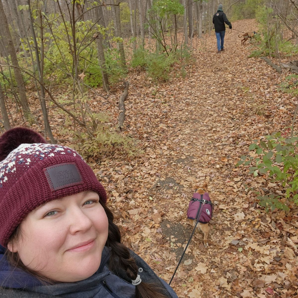 Jenny with her husband on nature hikes.