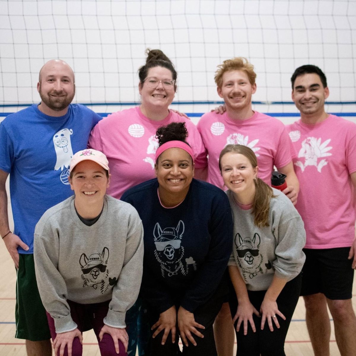 Jenny with the wallyball team.